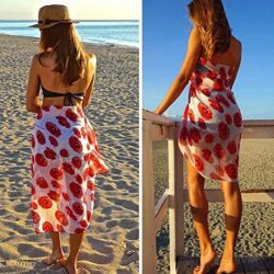 GERINLY Red Poppy Flower Scarfs for Women Lightweight Florals Shawl Wraps Spring Travel Accessory