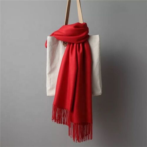 Mens Womens Oversize Solid Scarf 100% Cashmere Scotland Wool Blanket Shawl Wrap