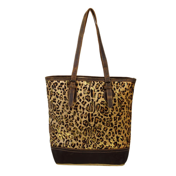 Barbarian Canvas and Hairon Bag Purse Leopard