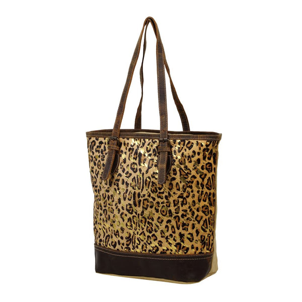 Barbarian Canvas and Hairon Bag Purse Leopard