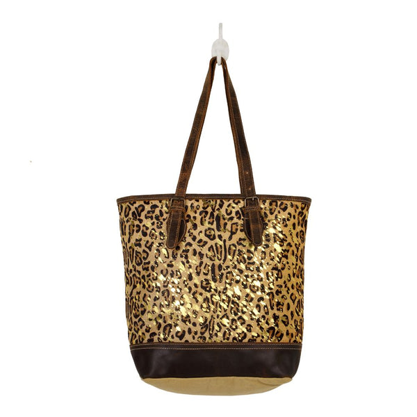 Barbarian Canvas and Hairon Bag Purse Leopard