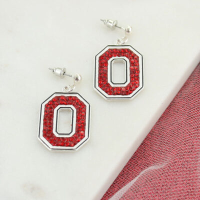 Ohio State Crystal Logo Earring