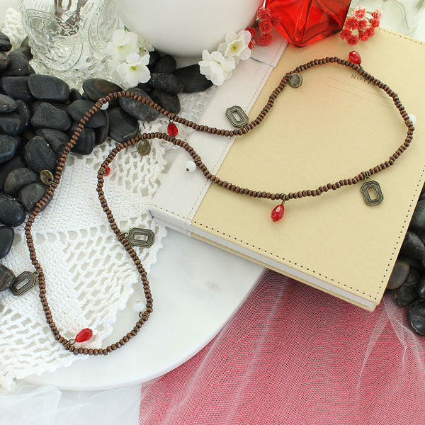 Ohio State Wood Bead Stretch Necklace/Bracelet