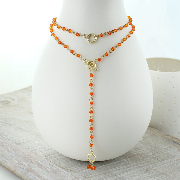 Orange & Gold Gameday Beaded Necklace/Bracelet