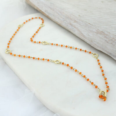 Orange & Gold Gameday Beaded Necklace/Bracelet