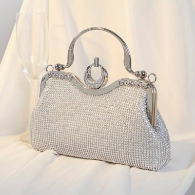 21202 Full crystal diamante bag