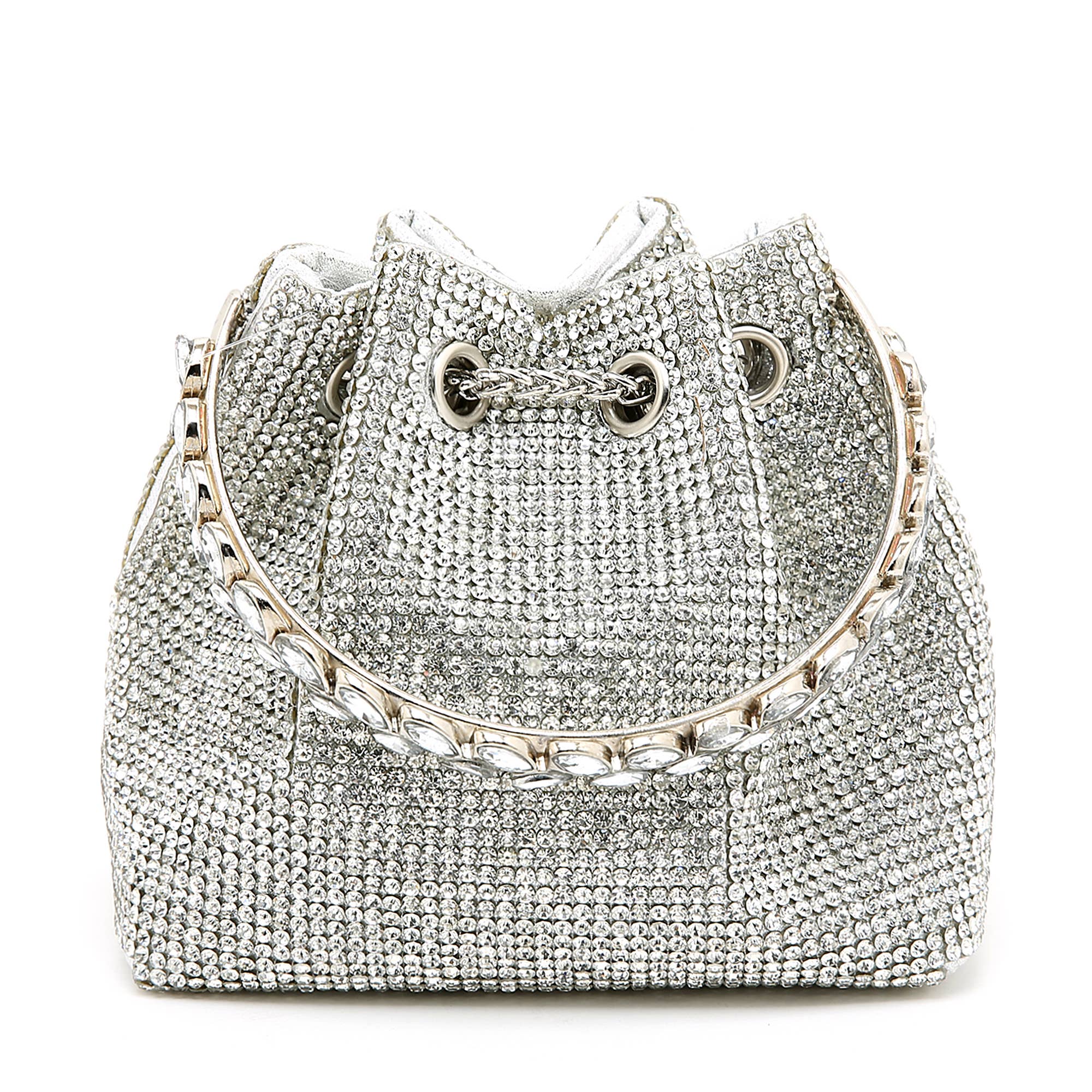 6641 crystal bucket bag with crystal handle