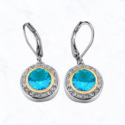 Colorful Cubic Zirconia Halo Earrings