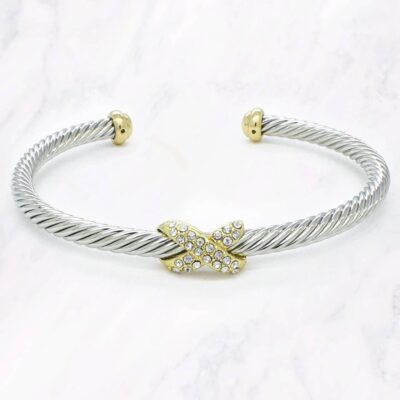 Crystal Cross Station Cable Bracelet