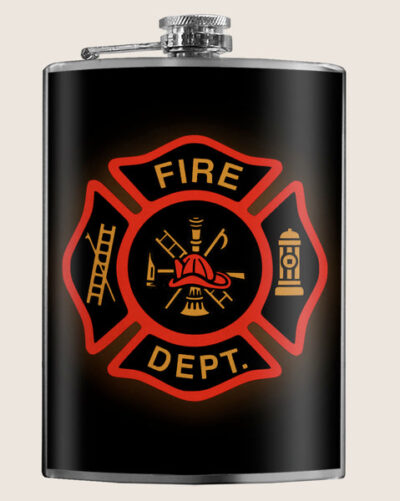 The Fire Department - Firefighter, Father's Day, Drinking - 8oz Stainless Steel Flask - comes in a gift box - by Trixie & Milo