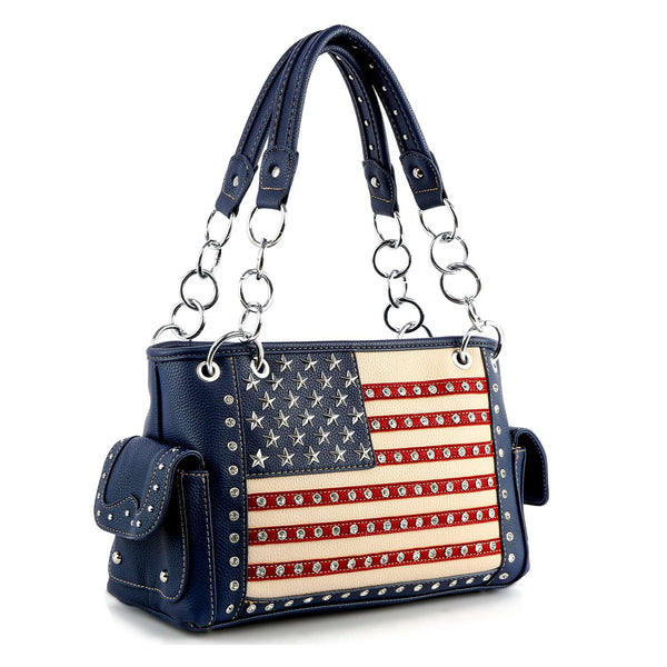 American Flag Rhinestone Handbag