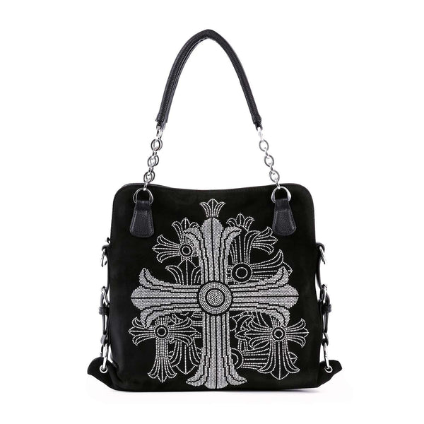 Dazzling Rhinestone Cross Shoulder Bag