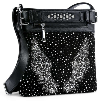 Dazzling Wings Design Rhinestone Crossbody Sling