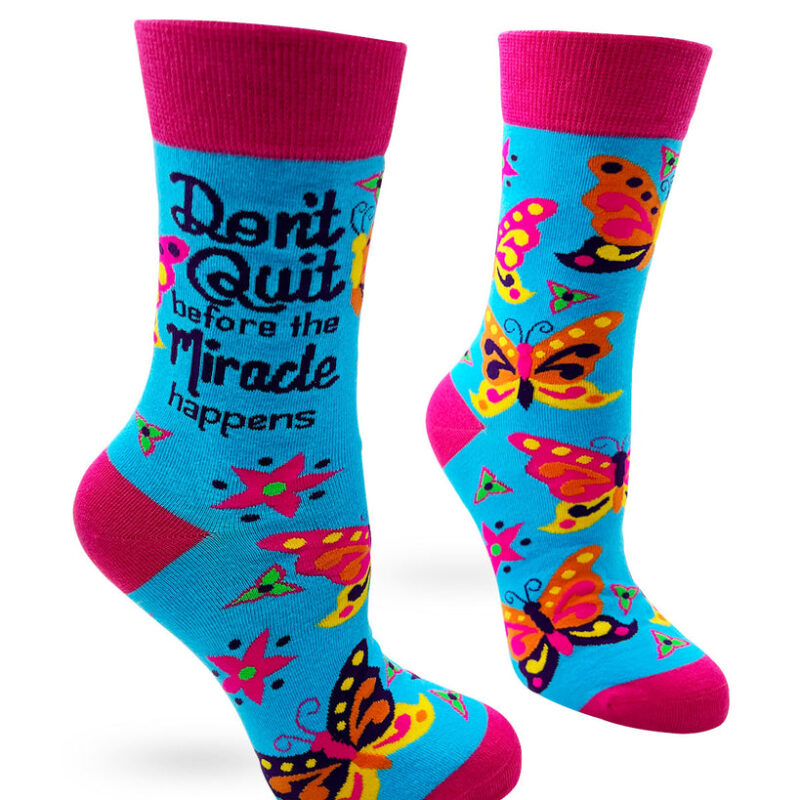 Don't Quit Before The Miracle Happens Women's Crew Socks