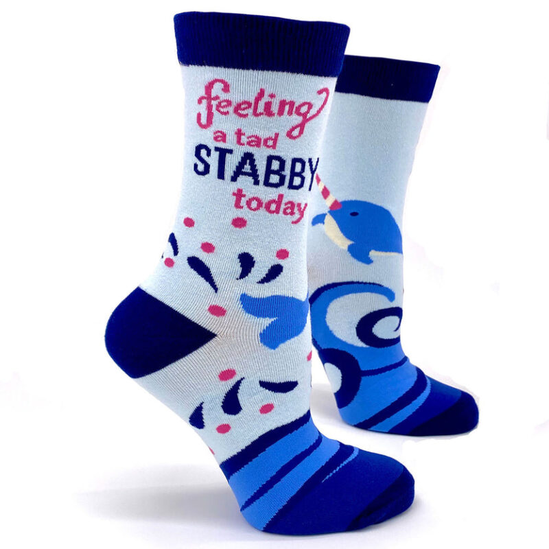 Feeling a Tad Stabby Today Narwhal Women's Crew Socks