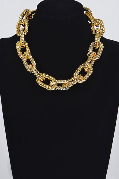 Hammered Link Chain Necklace