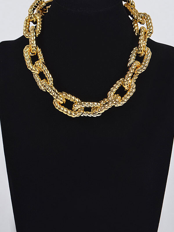 Hammered Link Chain Necklace