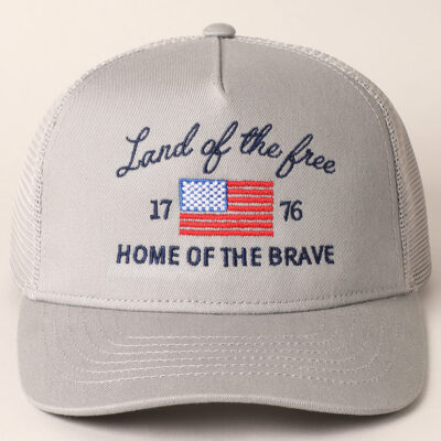 Land Of The Free Embroidery MeshBack Trucker Hat