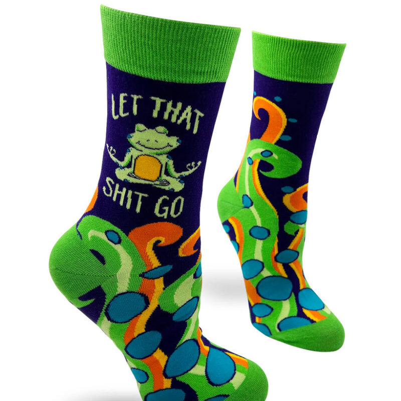 Let That Shit Go Funny Ladies' Novelty Crew Socks