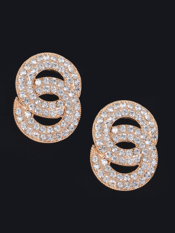 Link Circle Rhinestone Earrings