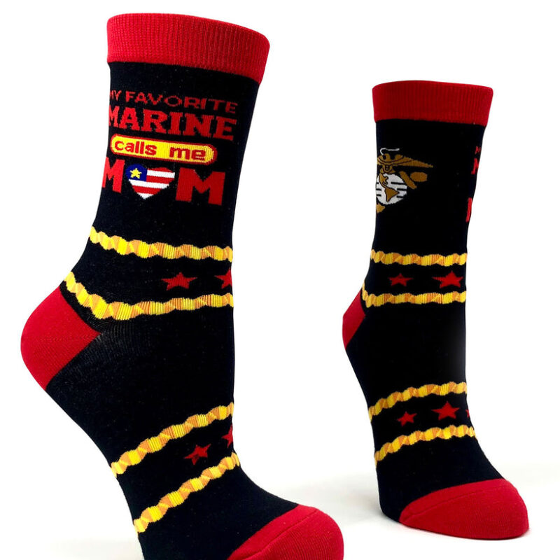 My Favorite Marine Calls Me Mom Women's Crew Socks