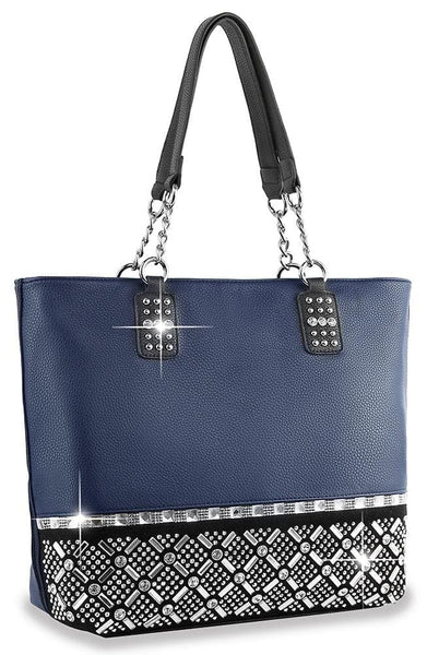 Rhinestone Accented Tall Shopper