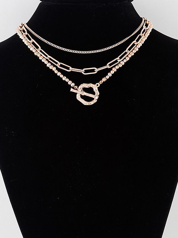 Triple Toggle Chain Necklace